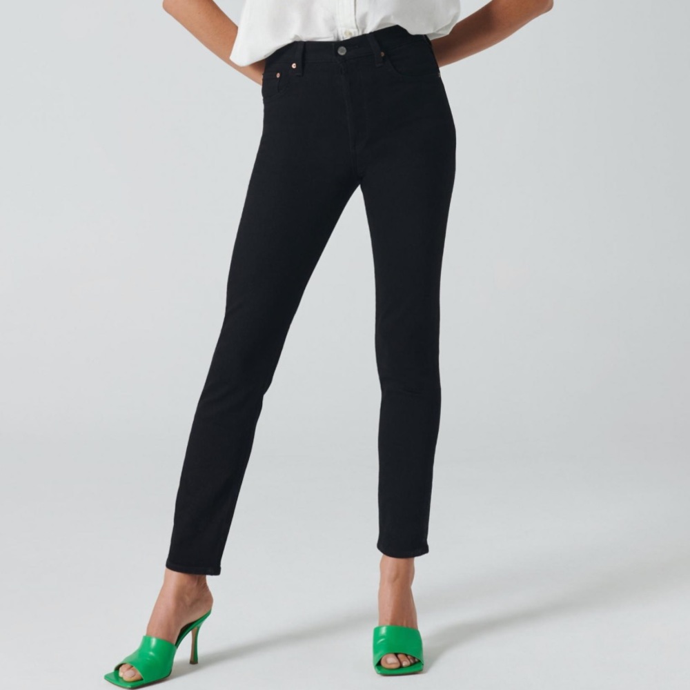 The Denim Forum “Yoko” high rise slim jean